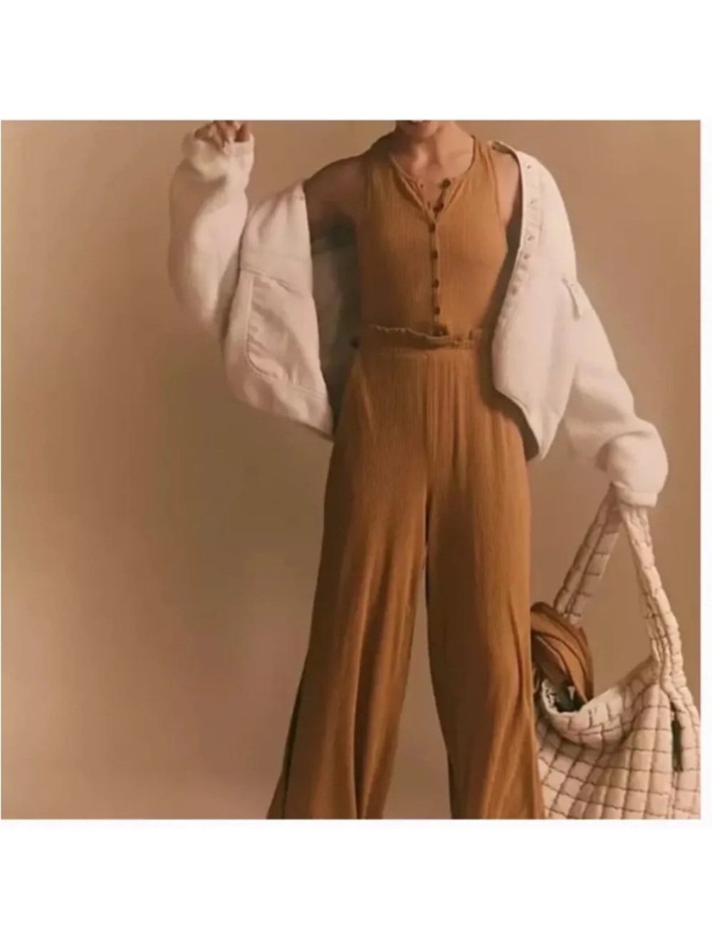 Free People Movement Caught My Tempo Jumpsuit Open back wide leg S